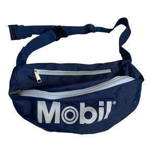 Vintage Exxon Mobil Fanny Pack Belt Waist Bag Gas Station Promo 80s Blue Men